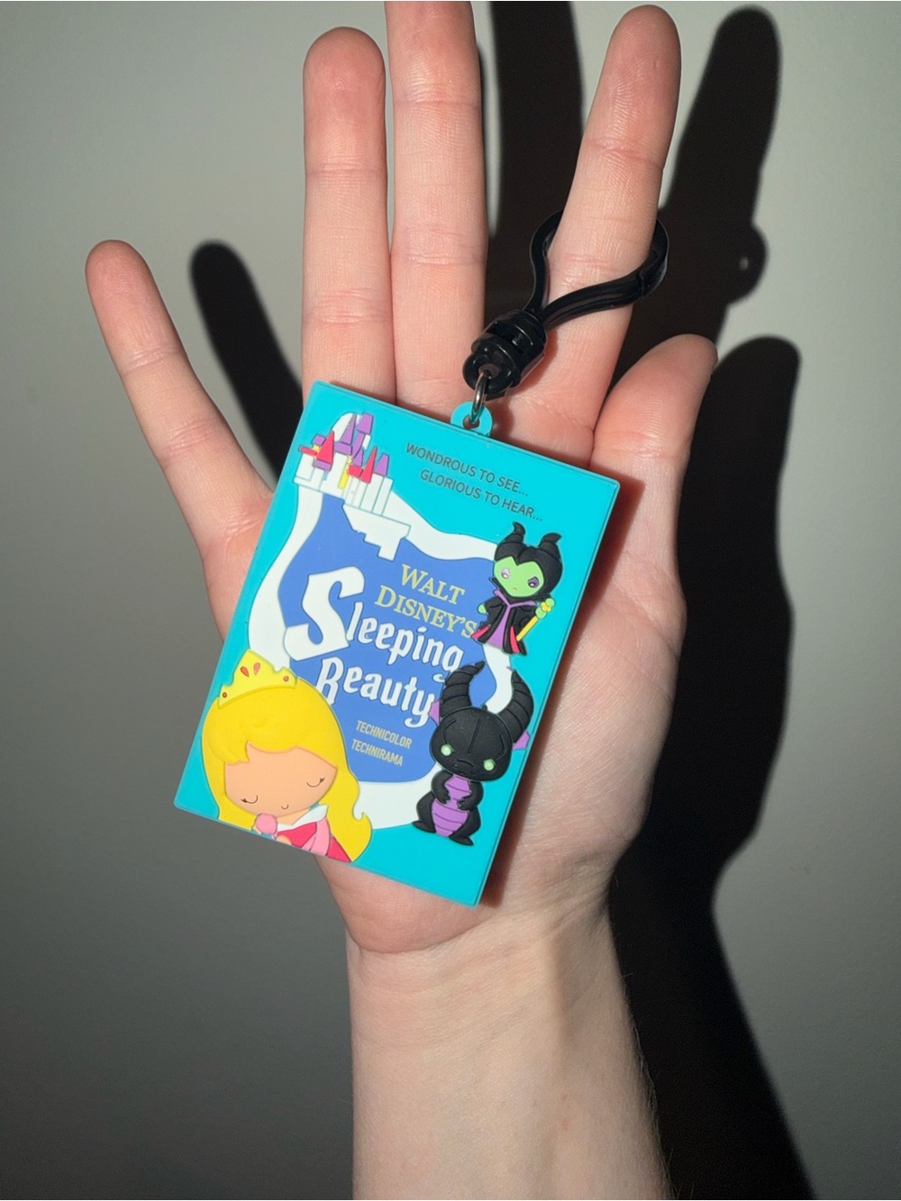 Disney Sleeping Beauty Teal Silicone Keychain Tag with Character Art